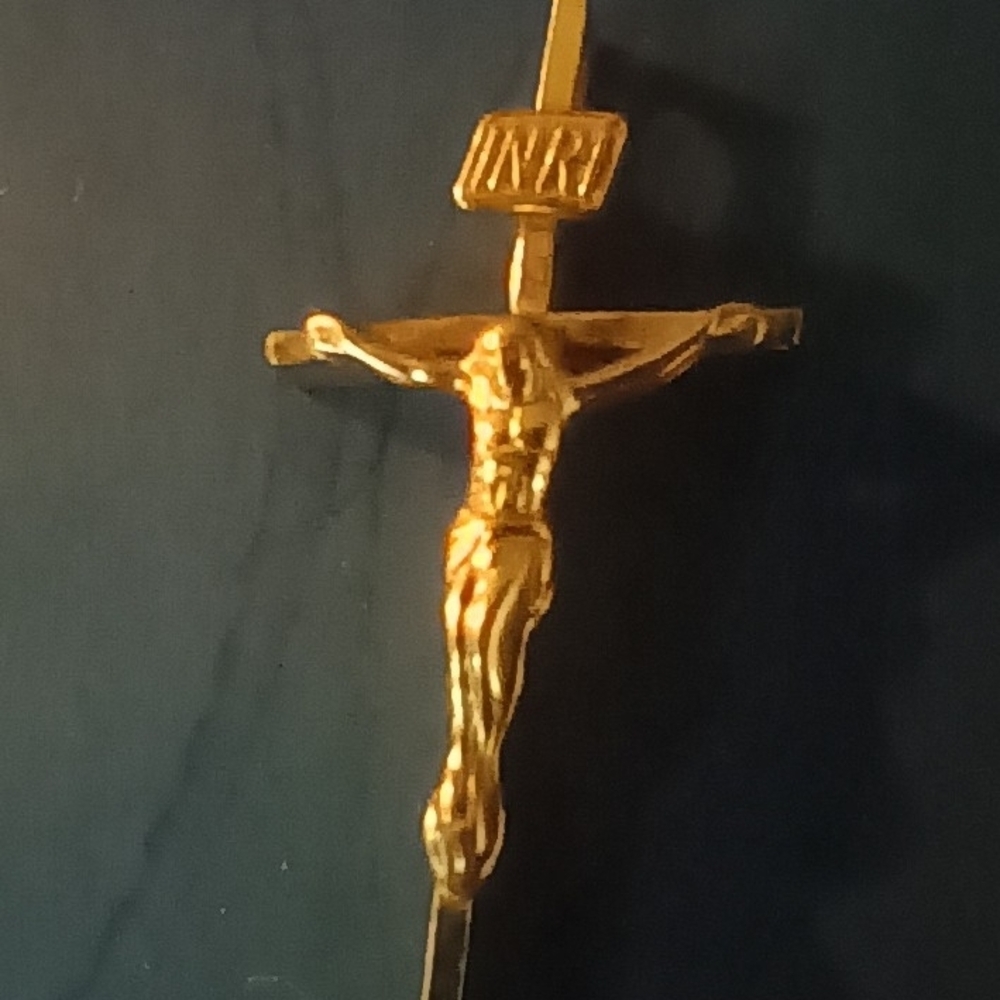 Gold-Tone Crucifix Pendant Necklace - Classic Religious Jewelry